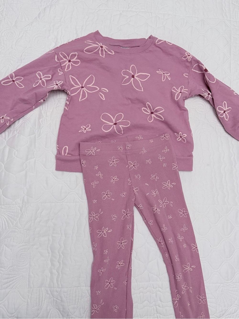 Carter's Mauve Floral Long Sleeve Top & Leggings Pajama Set